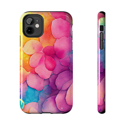 Sunset Petals Watercolor iPhone Case – Slim Design, Glossy Finish