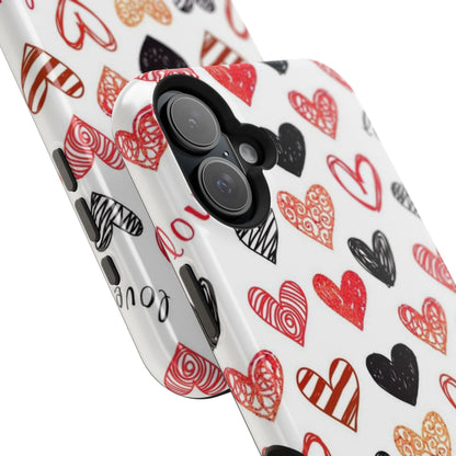 MagSafe Case: Hand-Drawn Hearts & Love