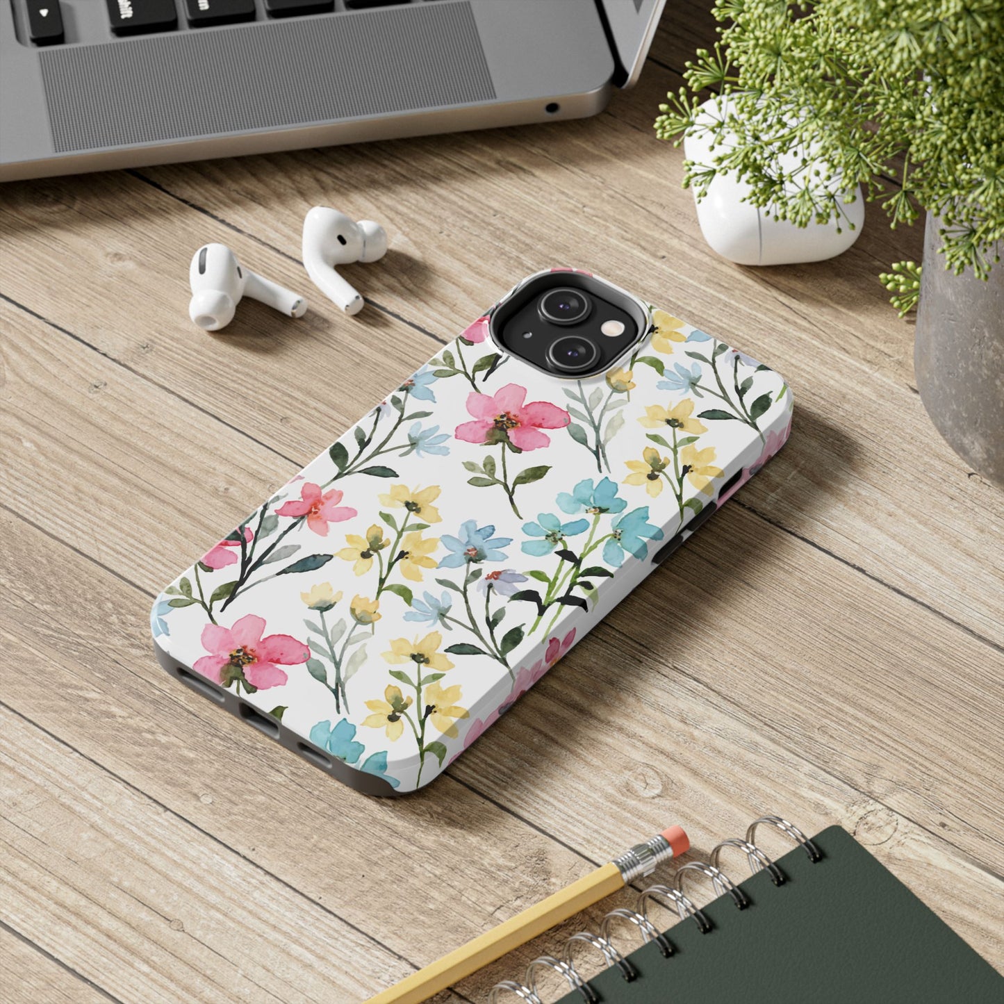 Watercolor Floral Bliss – iPhone Series Case with Pastel Flower Design