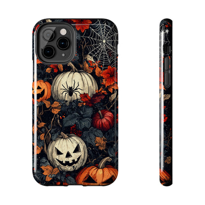 Hauntingly Elegant Halloween iPhone Case – Pumpkins, Spiders, and Autumn Leaves Design - BOGO Cases