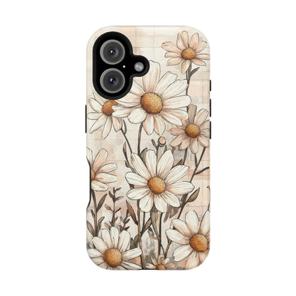 Pastel Daisy MagSafe iPhone Case - Elegant Floral Protective Cover