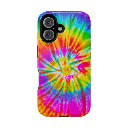 Rainbow Spiral Tie-Dye MagSafe Case – Vibrant Colors & Functionality