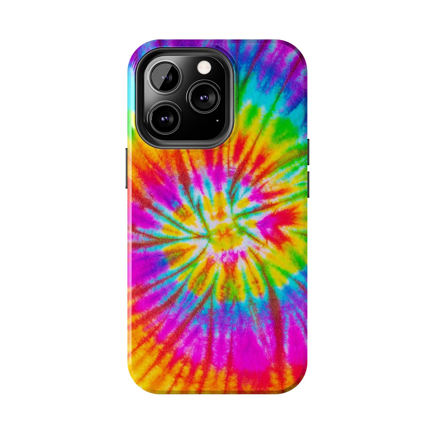 Rainbow Spiral Tie-Dye iPhone Case – Bright & Retro Design