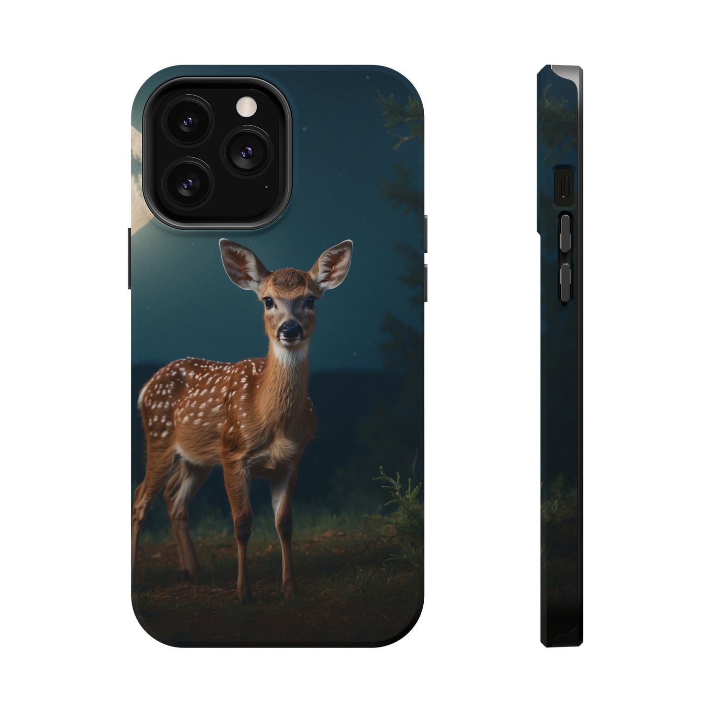 MagSafe-Compatible iPhone Case – Mystic Fawn Under the Moonlit Sky