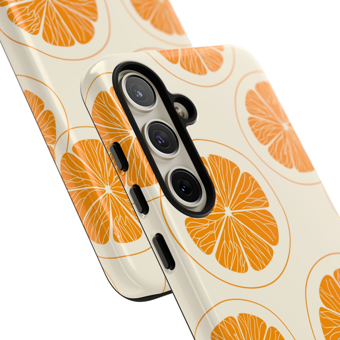 Citrus Burst Pattern Tough Samsung Galaxy  Case – Bold Orange Design, Shockproof Protection