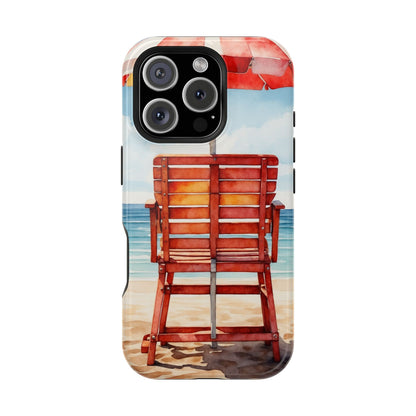 Beachfront Sunset Lounge MagSafe iPhone Case – Rearview Edition