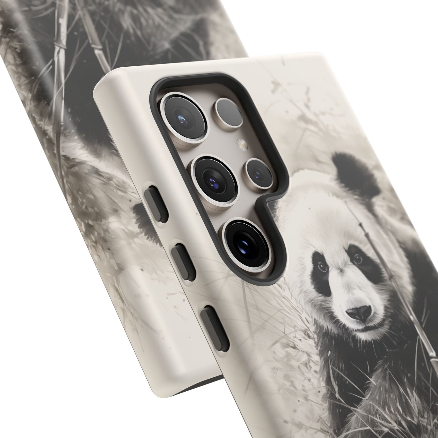 Premium Cute Phone Case: Charcoal Art Panda Bear Phone Cover - Dual Layer Protection for iPhone & Samsung Galaxy - Tough and Stylish! - BOGO Cases