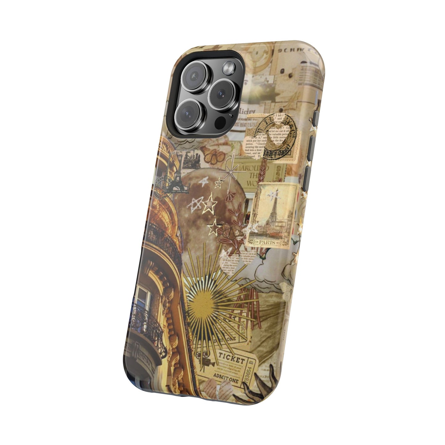 Parisian Dream Collage MagSafe iPhone Case – Dual - Layer Protection with Vintage French Aesthetic - BOGO Cases