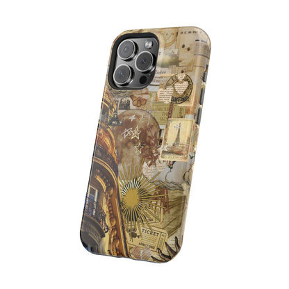 Parisian Dream Collage MagSafe iPhone Case – Dual - Layer Protection with Vintage French Aesthetic - BOGO Cases