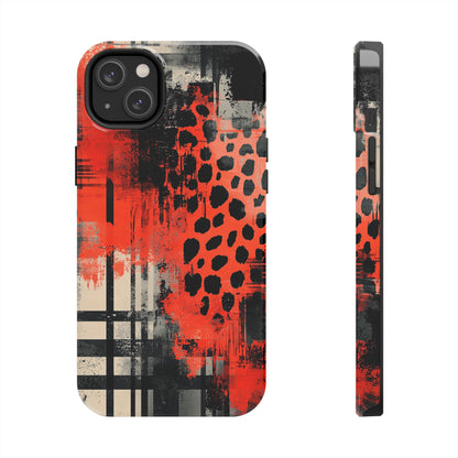 Cheetah Plaid iPhone Case – Red & Black Pattern