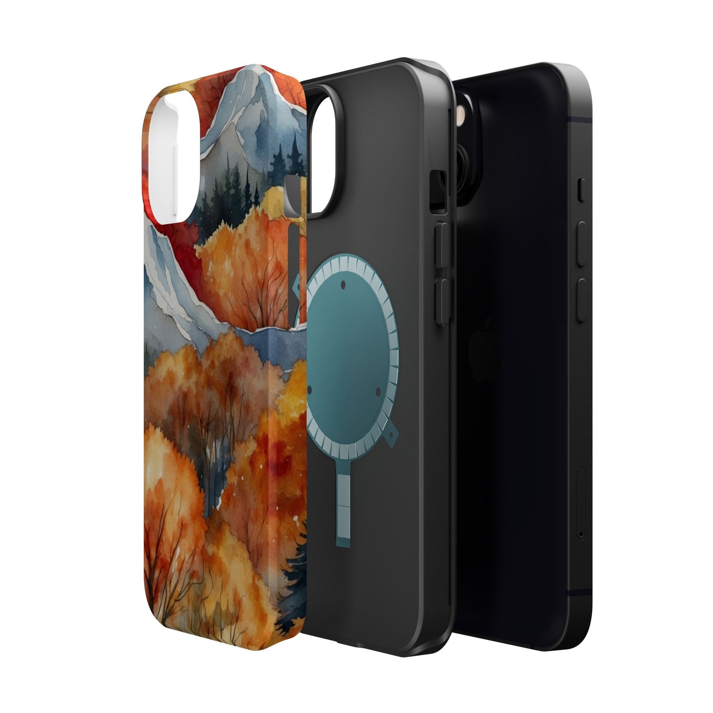 Autumn Mountain Forest Watercolor - MagSafe iPhone Case