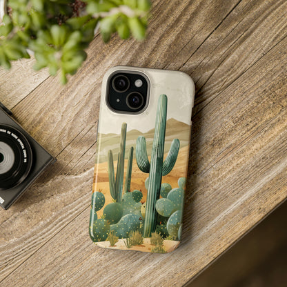 Desert Oasis MagSafe iPhone Case - Embrace the Western Spirit With Cactuses For Your iPhone 15, 14, 13, Pro, Plus, & Pro Max