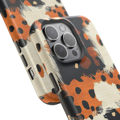 MagSafe iPhone Case: Cheetah Plaid – Brown & Black Pattern