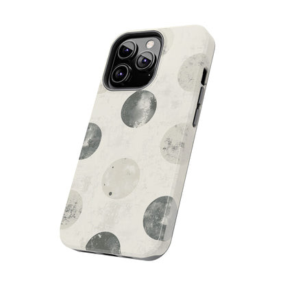 Vintage Polka Dot iPhone Case - Neutral Retro Protective Cover