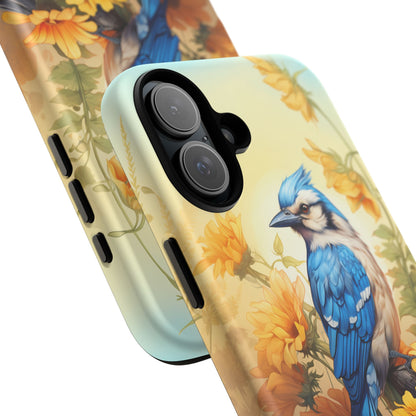 Blue Jay & Sunflowers Phone Case - Perfect Gift for Bird Lovers!