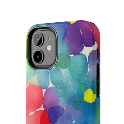 Rainbow Bloom Watercolor iPhone Case – Slim Design, Glossy Finish