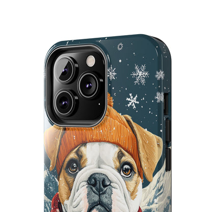 Cozy French Bulldog iPhone Case – Rustic Fireplace Protective Cover