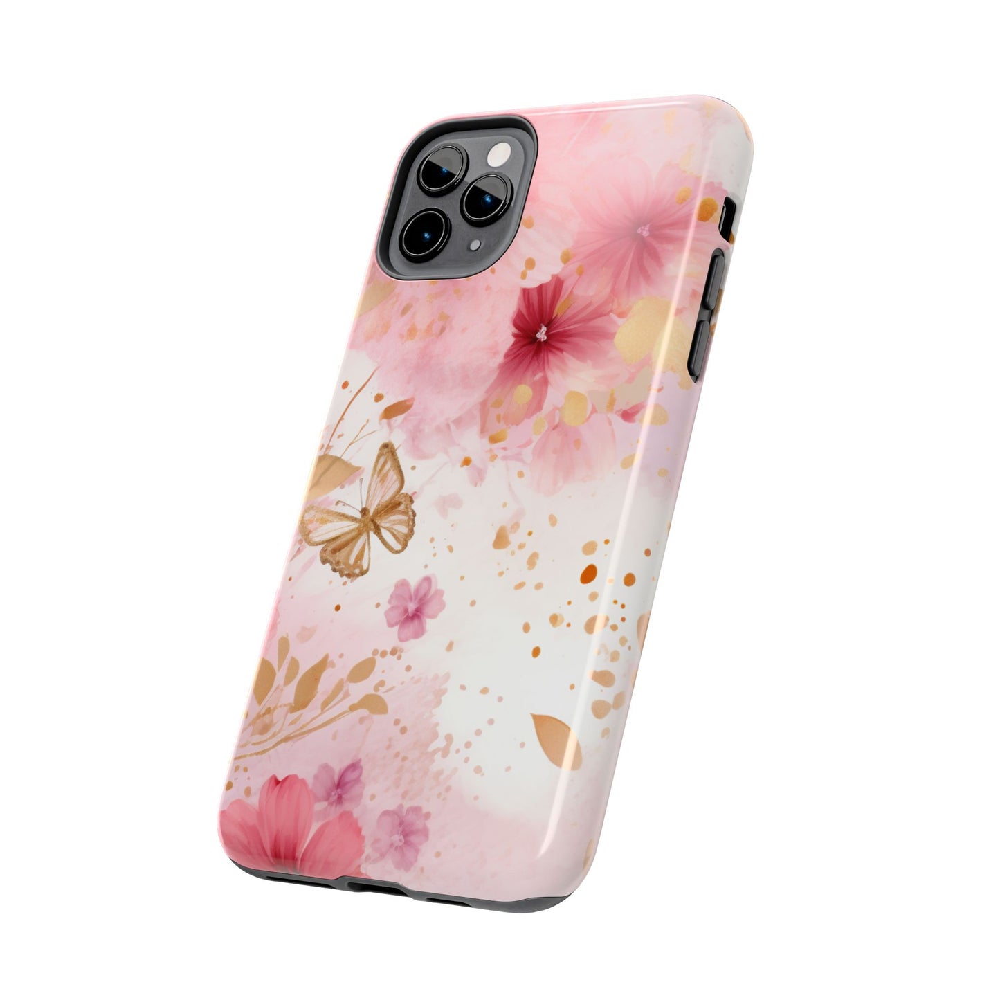 Blush Pink Floral Butterfly - iPhone Case