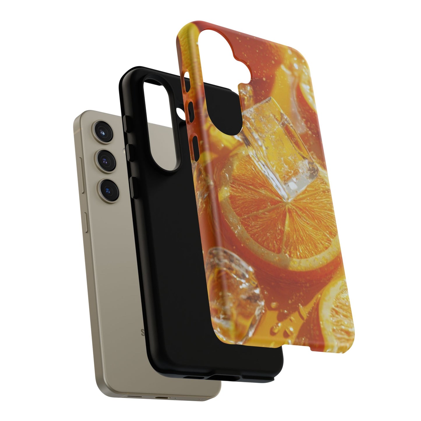 Citrus Orange Splash Samsung Galaxy Case – Dual-Layer Tough Protection, Vibrant Summer Design