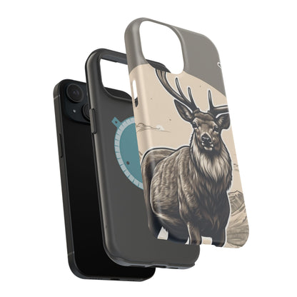 Monochrome Majesty – Regal Stag MagSafe iPhone Cases