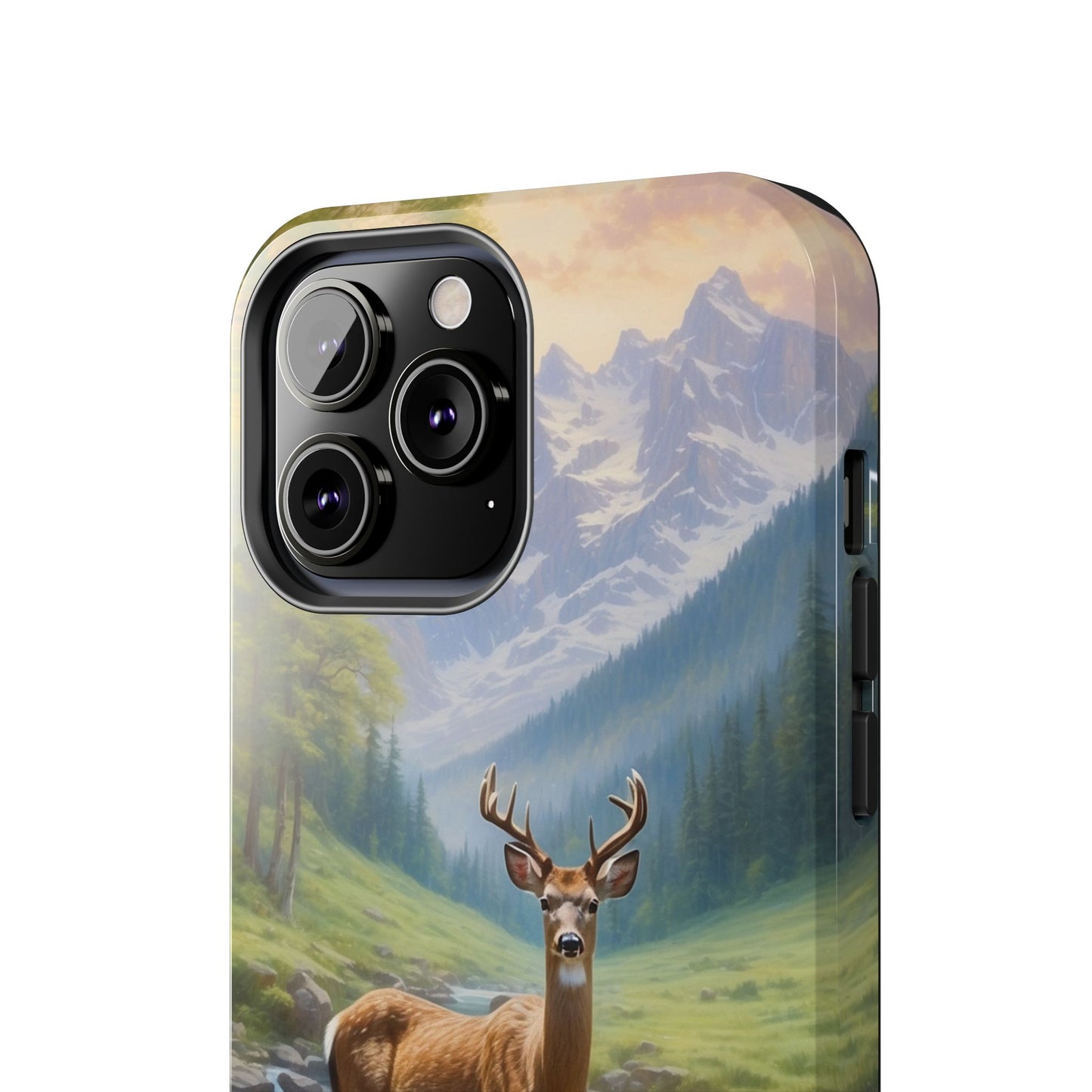 Alpine Serenity – Stag in Mountain Bliss iPhone Cases