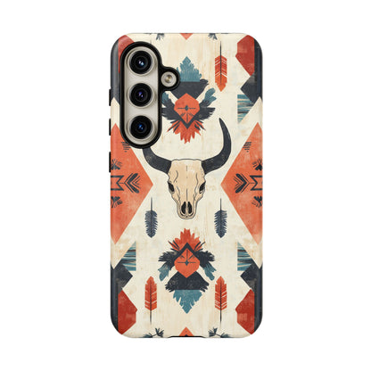 Southwestern Boho Skull Tough iPhone Case – Durable Matte Finish, Dual - Layer Protection - BOGO Cases