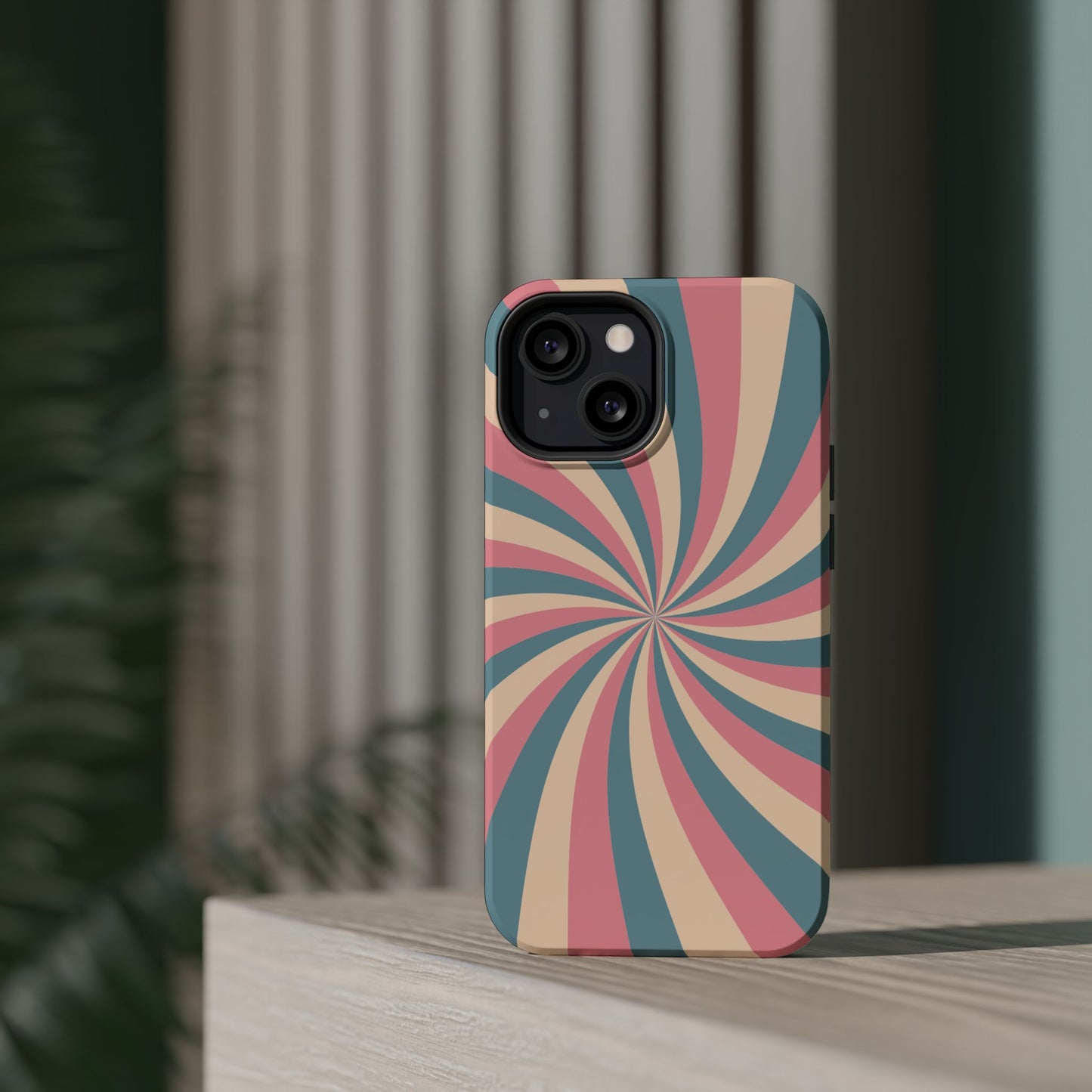 Vintage Pastel Swirl MagSafe iPhone Case – Dual-Layer Protection with 70s-Inspired Design