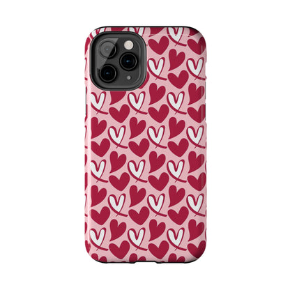 Hand-Drawn Hearts iPhone Case