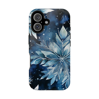 Winter’s Embrace – Blue Snowflake MagSafe iPhone Case