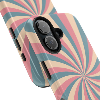 Vintage Pastel Swirl iPhone Case – Dual-Layer Protection with 70s-Inspired Design