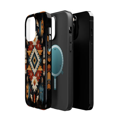 Southwestern Arrow & Diamond Tough MagSafe iPhone Case – Bold Tribal Design, Dual-Layer Protection