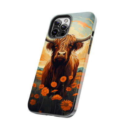 Highland Cow Case | Rustic Farmhouse Floral Design