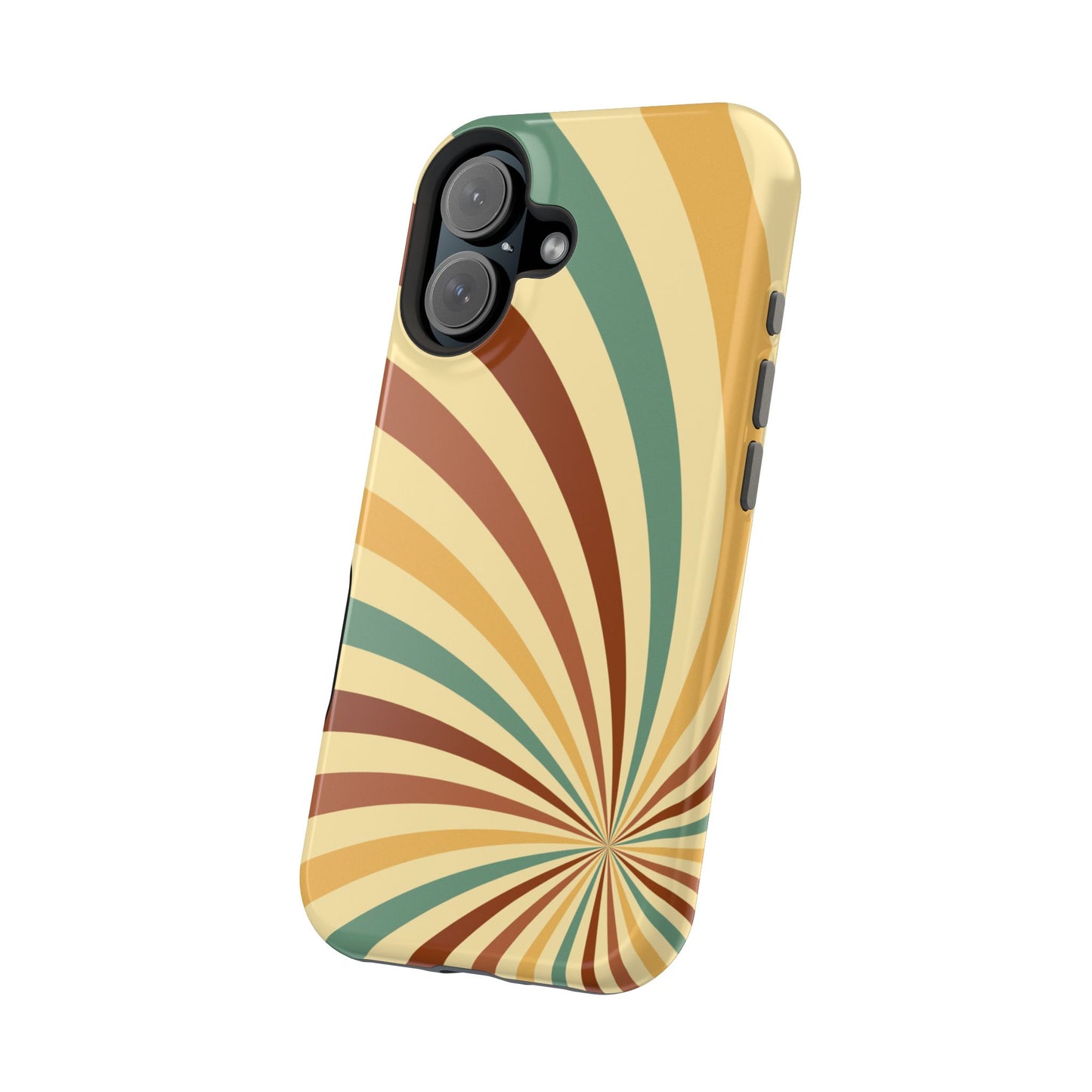 Earthy Retro Swirl MagSafe iPhone Case – Dual-Layer Protection with 70s-Inspired Earth Tones