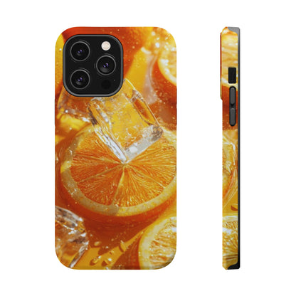 Citrus Orange Splash MagSafe iPhone Case – Dual-Layer Tough Protection, Vibrant Summer Design