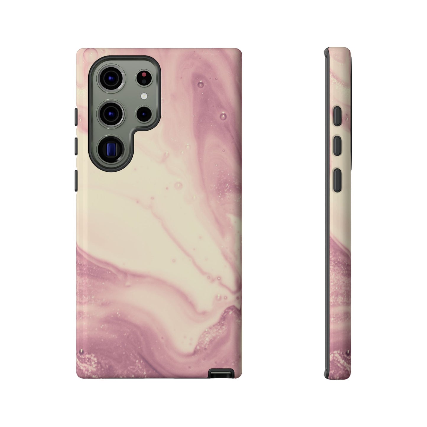 Blush Marble Glow – Samsung Galaxy Case with Rose Gold Swirl Design