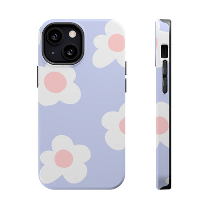 Retro Daisy Pastel Tough MagSafe iPhone Case – Durable Design with Soft Matte Finish