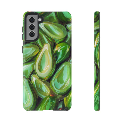 Glossy Avocado Samsung Galaxy  Case – Sleek Green 3D Fruit Design, Durable and Stylish