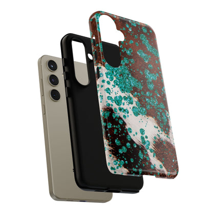 Teal Glitter Cowhide - Samsung Galaxy Series Case