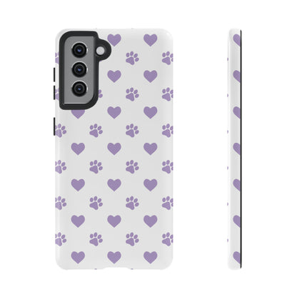 Paw Prints & Hearts – Samsung Galaxy Case, Cute and Durable Design