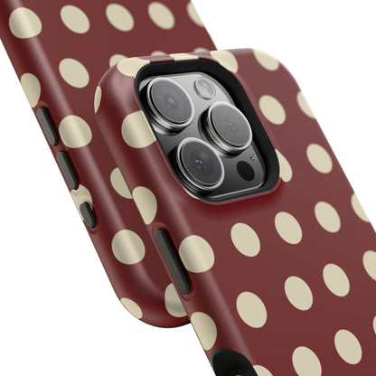 Classic Red & Cream Polka Dots - MagSafe iPhone Case