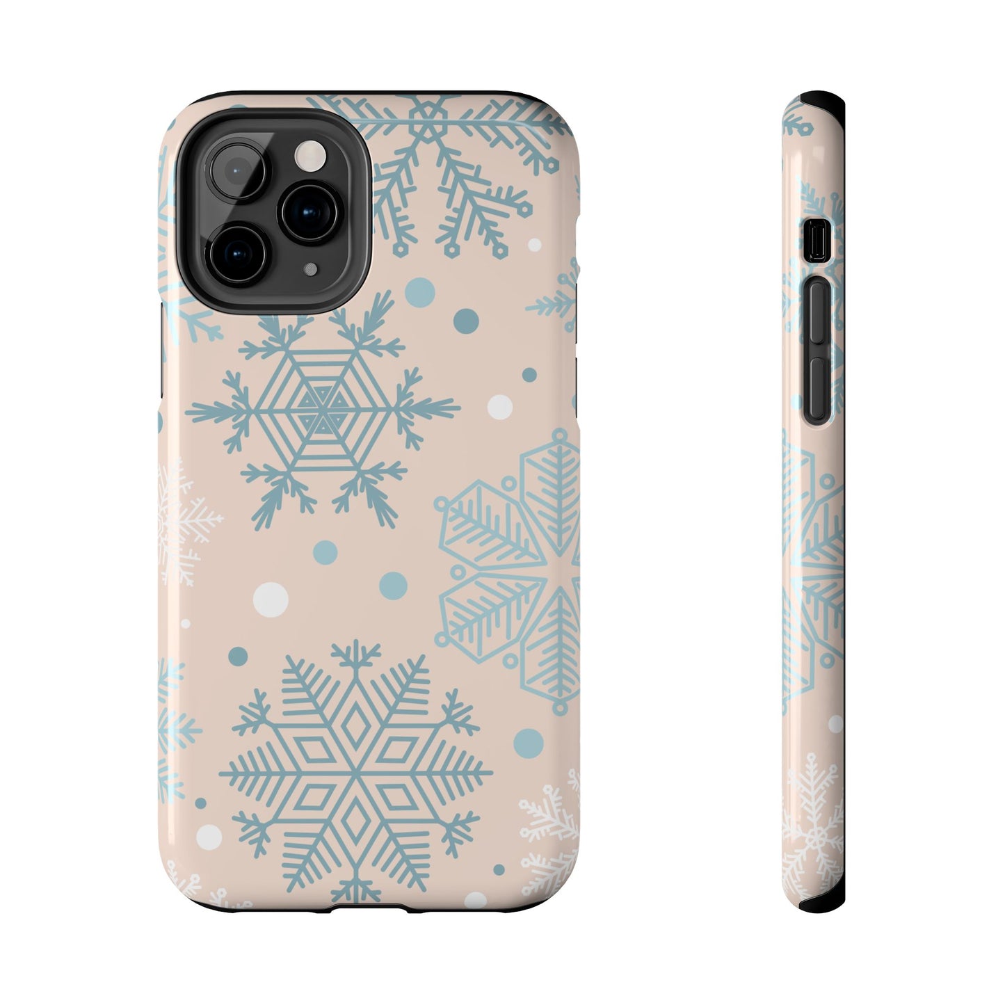 Winter Snowflakes iPhone Case – Shockproof, Smooth Matte Finish, Dual-Layer Protection