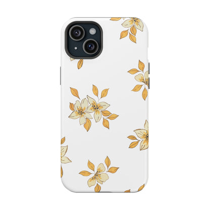 Delicate Yellow Blossom MagSafe iPhone Case – Minimalist Floral Design with Matte Finish