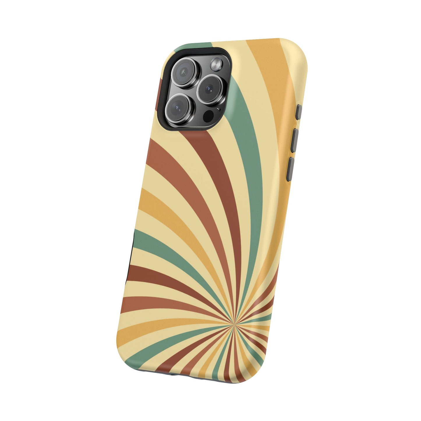 Earthy Retro Swirl MagSafe iPhone Case – Dual-Layer Protection with 70s-Inspired Earth Tones