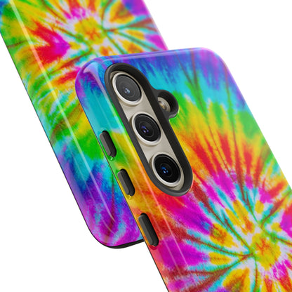 Vibrant Rainbow Spiral Tie-Dye Samsung Galaxy Case – Bold & Retro Style