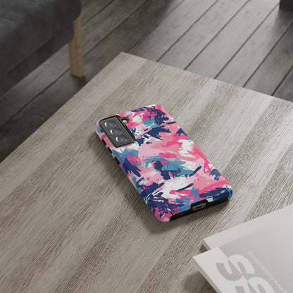 Vibrant Pink & Navy Abstract Splash – Samsung Galaxy Case