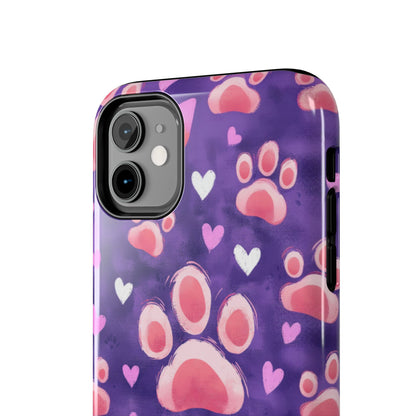 Bold Paw Print iPhone Case - Vibrant Pet-Themed Protective Cover