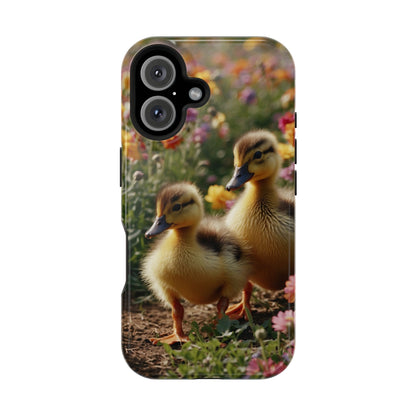 Charming Ducklings in Floral Garden - MagSafe iPhone Case