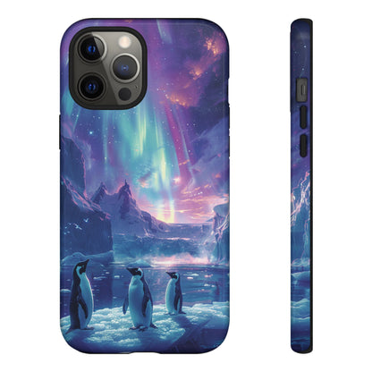 Penguin Parade Northern Lights iPhone Case