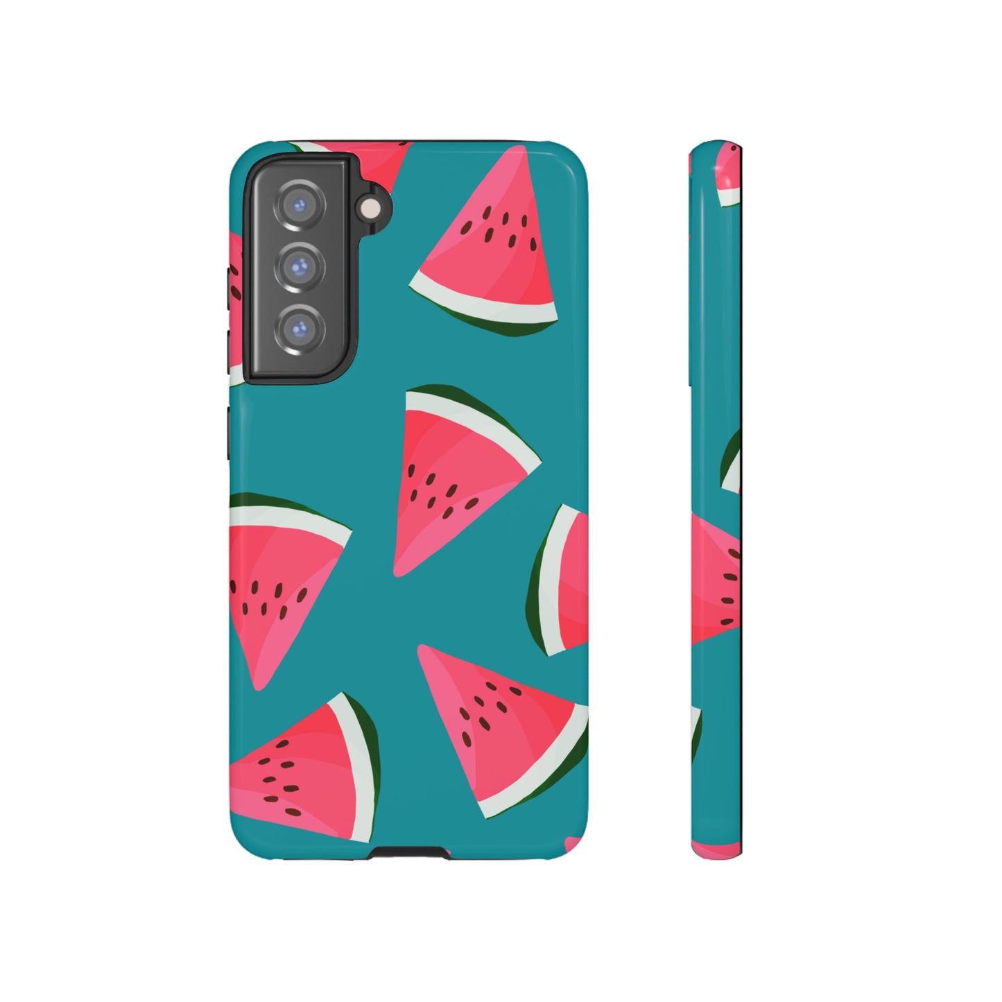 Watermelon Bliss Samsung Galaxy Case – Vibrant Summer Fruit Design on Teal Background