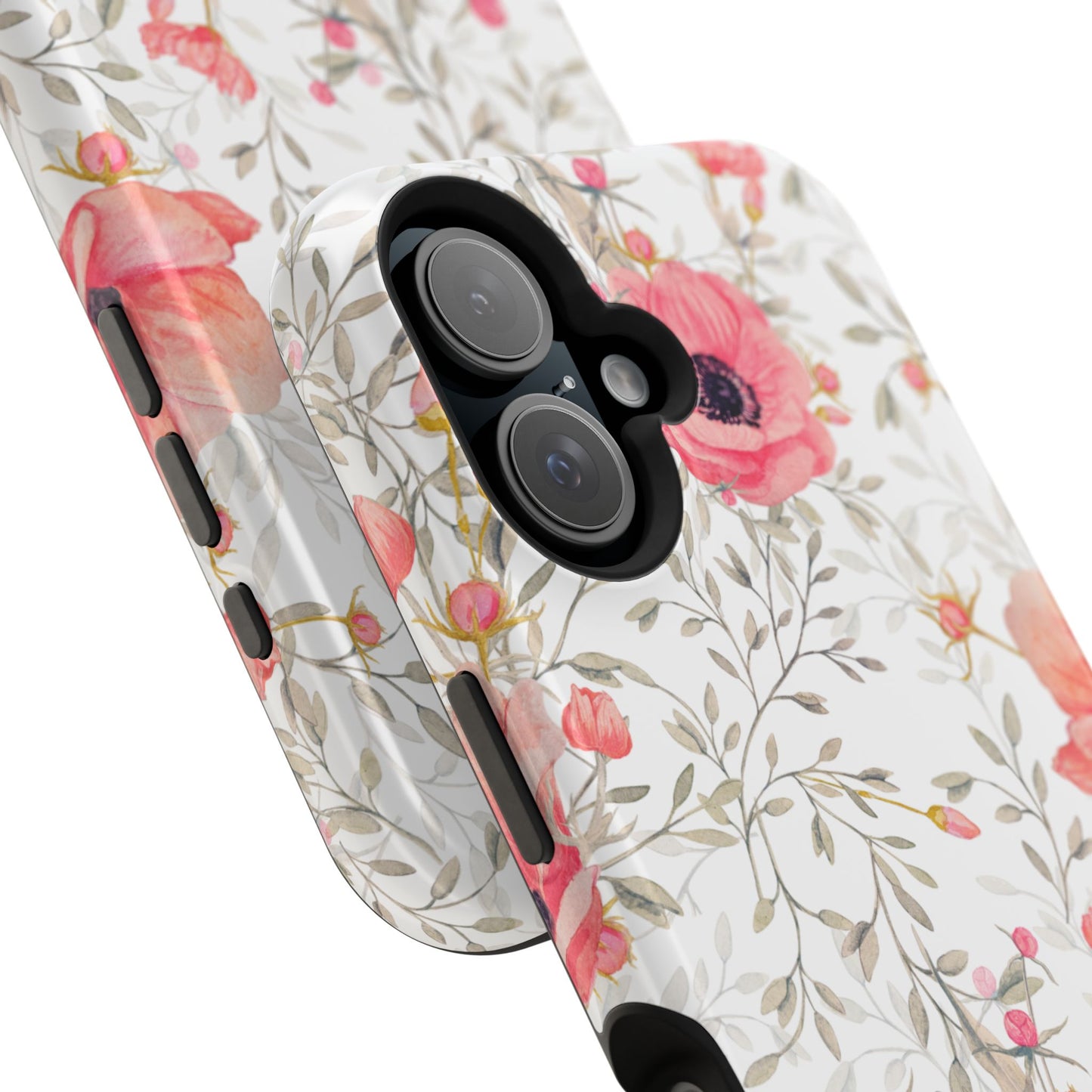 Pink Floral Watercolor MagSafe iPhone Case – Elegant Blossom Design with Magnetic Compatibility